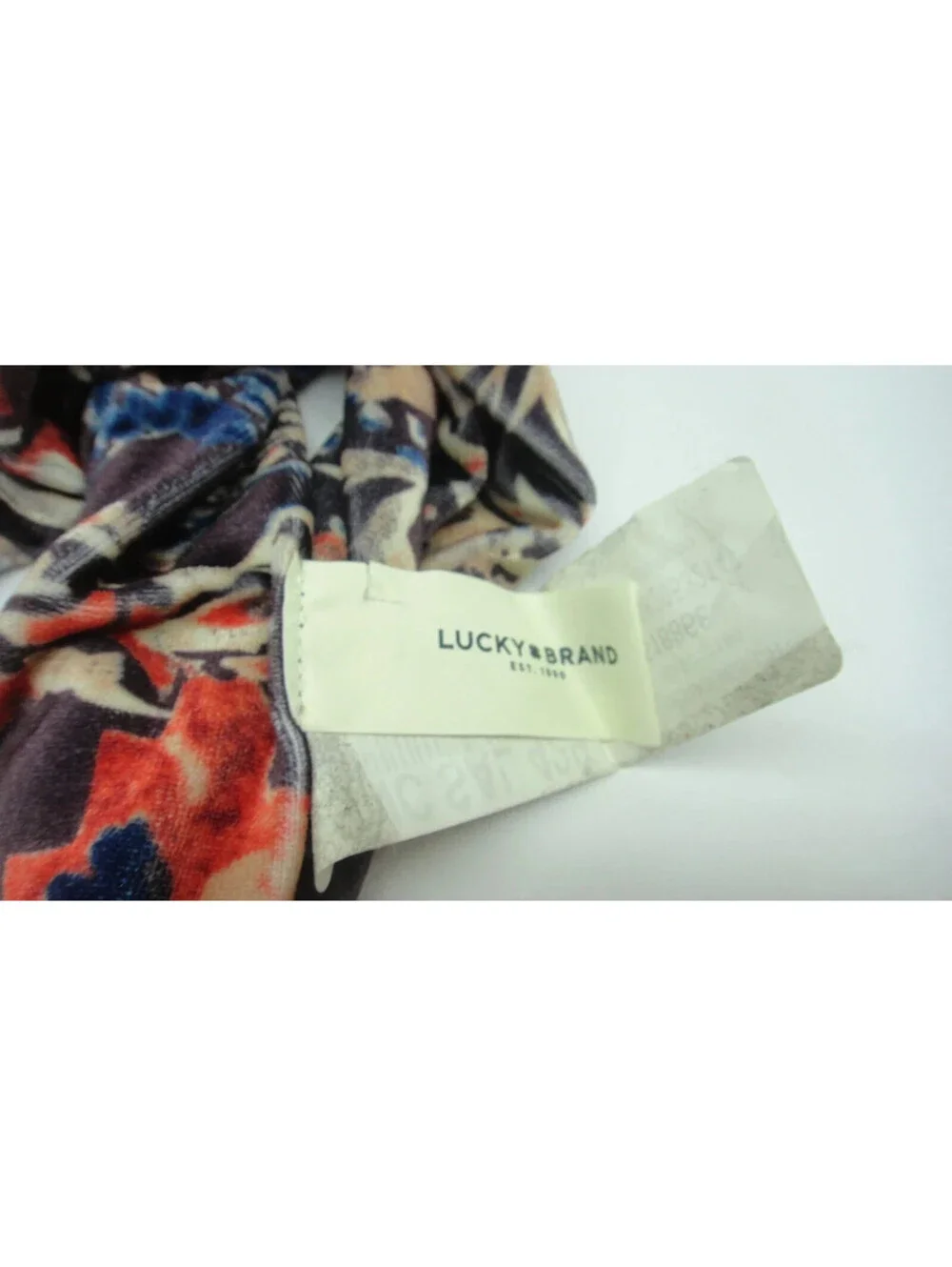 Lot of 2 Lucky Brand Top Knot Elastic Headband Floral / black